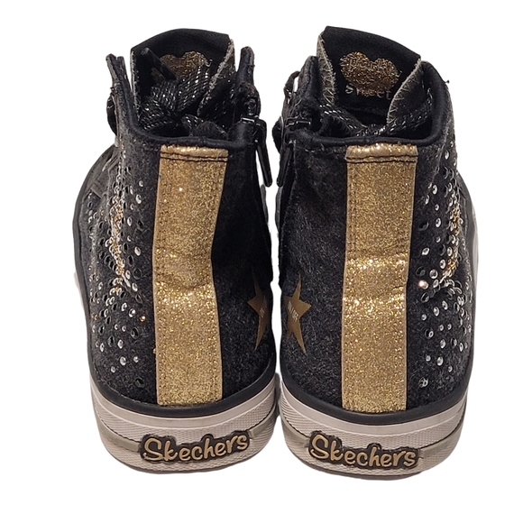 Skechers Girls Limited Edition Twinkle Toes Light Up Hi-top Zip Sneakers - Picture 9 of 13